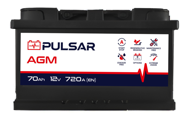 Akumulator Amega Megatex PULSAR START&STOP AGM 70Ah 720A P+