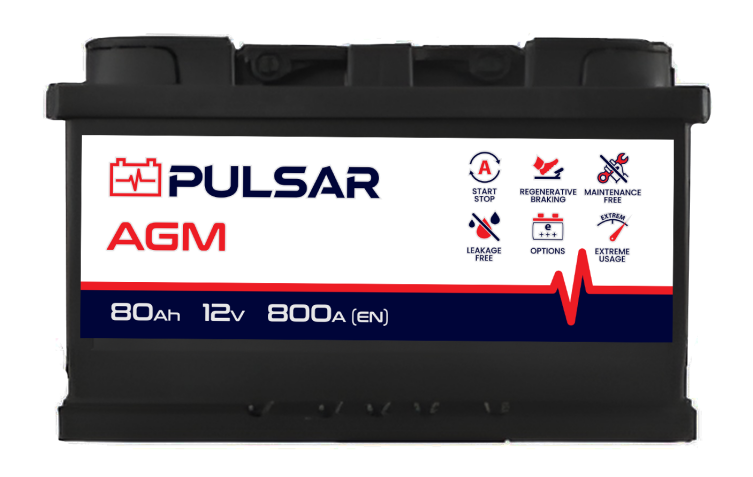 Akumulator Amega Megatex PULSAR START&STOP AGM 80Ah 800A P+