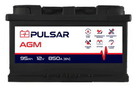 Akumulator Amega Megatex PULSAR START&STOP AGM 95Ah 850A P+